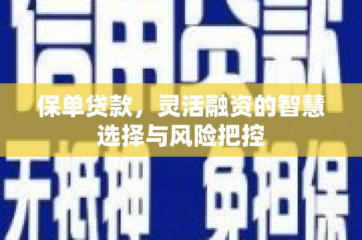 渝北保单贷款，灵活融资的智慧选择与风险把控