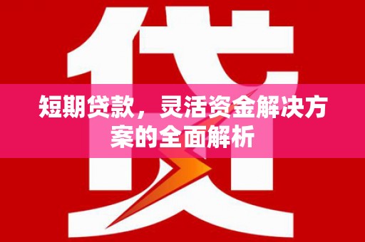 渝北短期贷款，灵活资金解决方案的全面解析