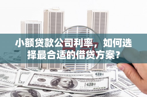 渝北小额贷款公司利率，如何选择最合适的借贷方案？