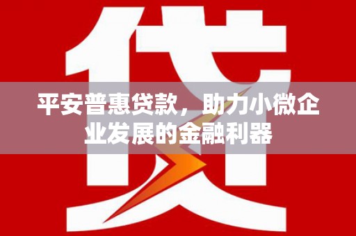 渝北平安普惠贷款，助力小微企业发展的金融利器