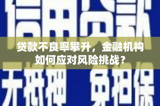 渝北贷款不良率攀升，金融机构如何应对风险挑战？
